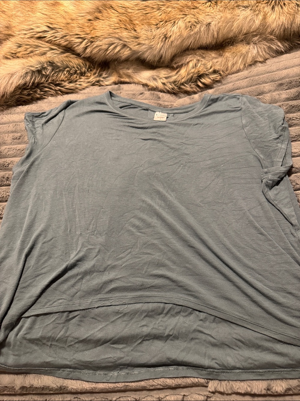 Athleta Short Sleeve Relaxed Tee in Dusty Blue-Grey